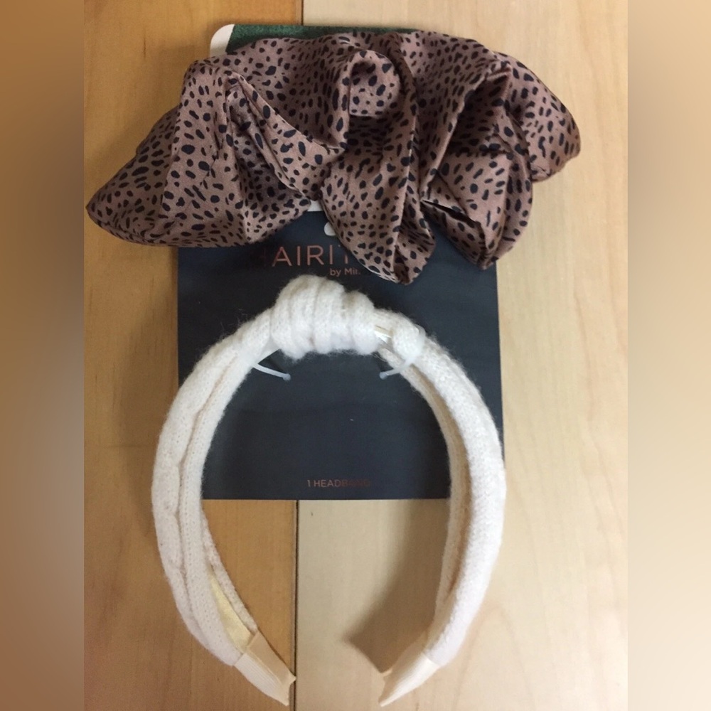 lot 2. hairitage sweater headband & Kristin Ess oversized satin scrunchie